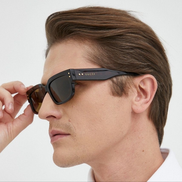 NEW GUCCI UNISEX RECTANGLE EYEWEAR GG1218S 002 HAVANA GUCCI SUNGLASSES GUCCI - Picture 3 of 8